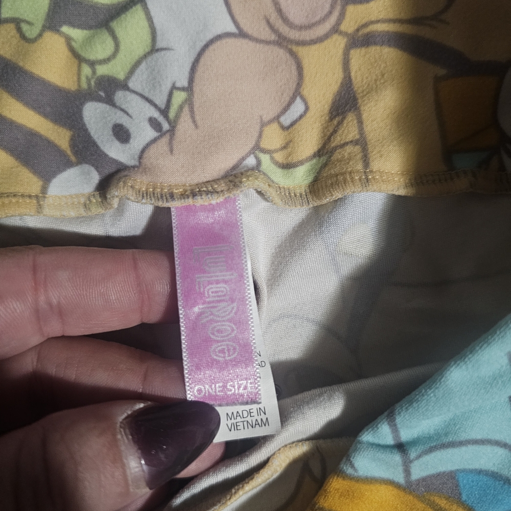 🩷 LuLaRoe Cartoon Character Leggings in Blue and Tan - Picture 3 of 3